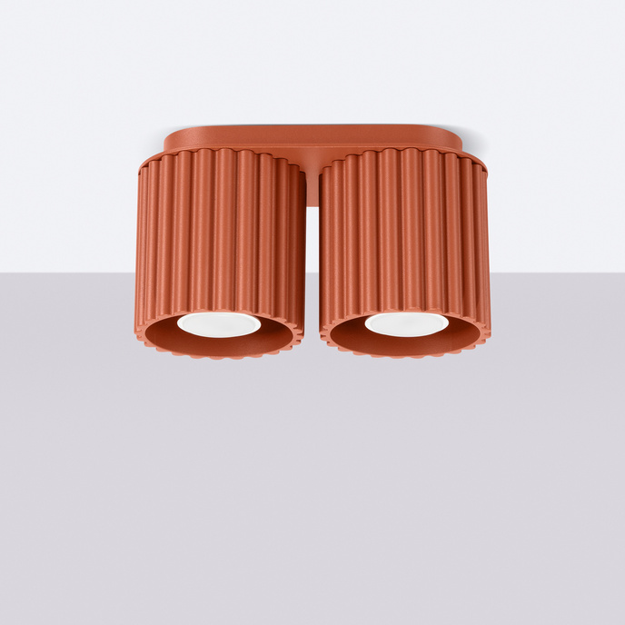 Plafondlamp AURA 2 rood ochra GU10