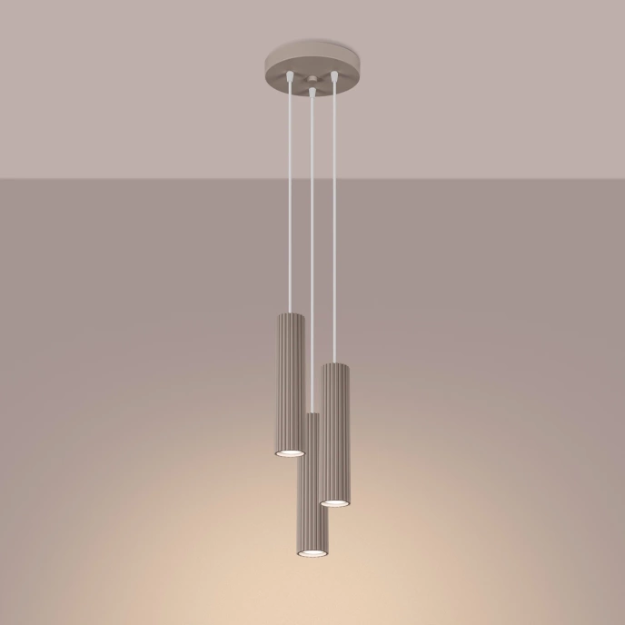 Hanglamp KARBON 3P taupe