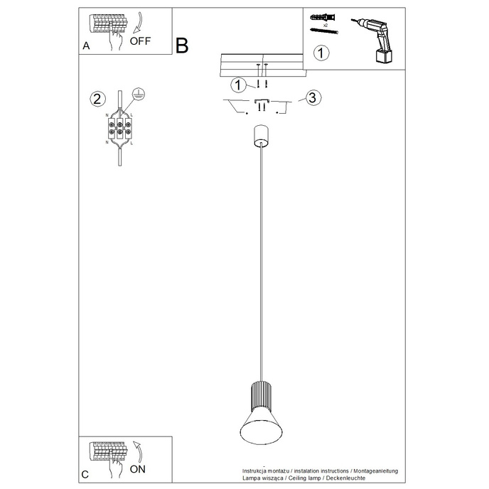 Hanglamp ESTRIA 1 beige