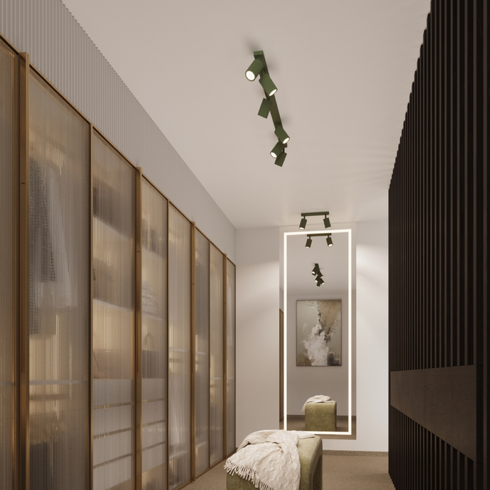 Wandlamp KARBON olijfgroen met schakelaar