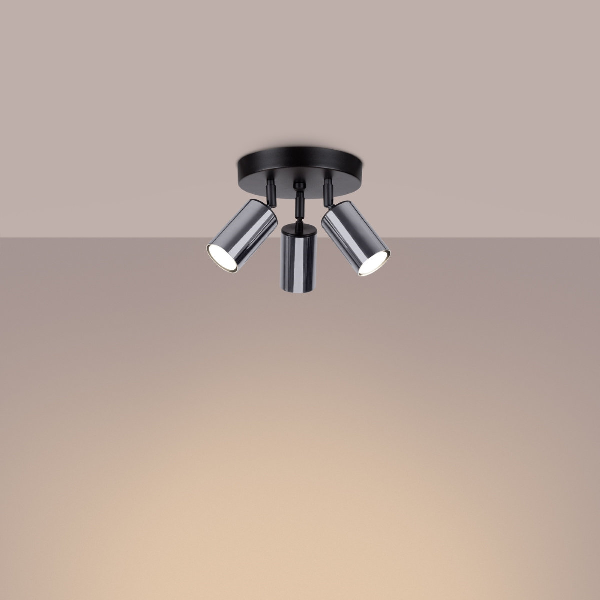 Plafondlamp WINX 3P zwart/chroom
