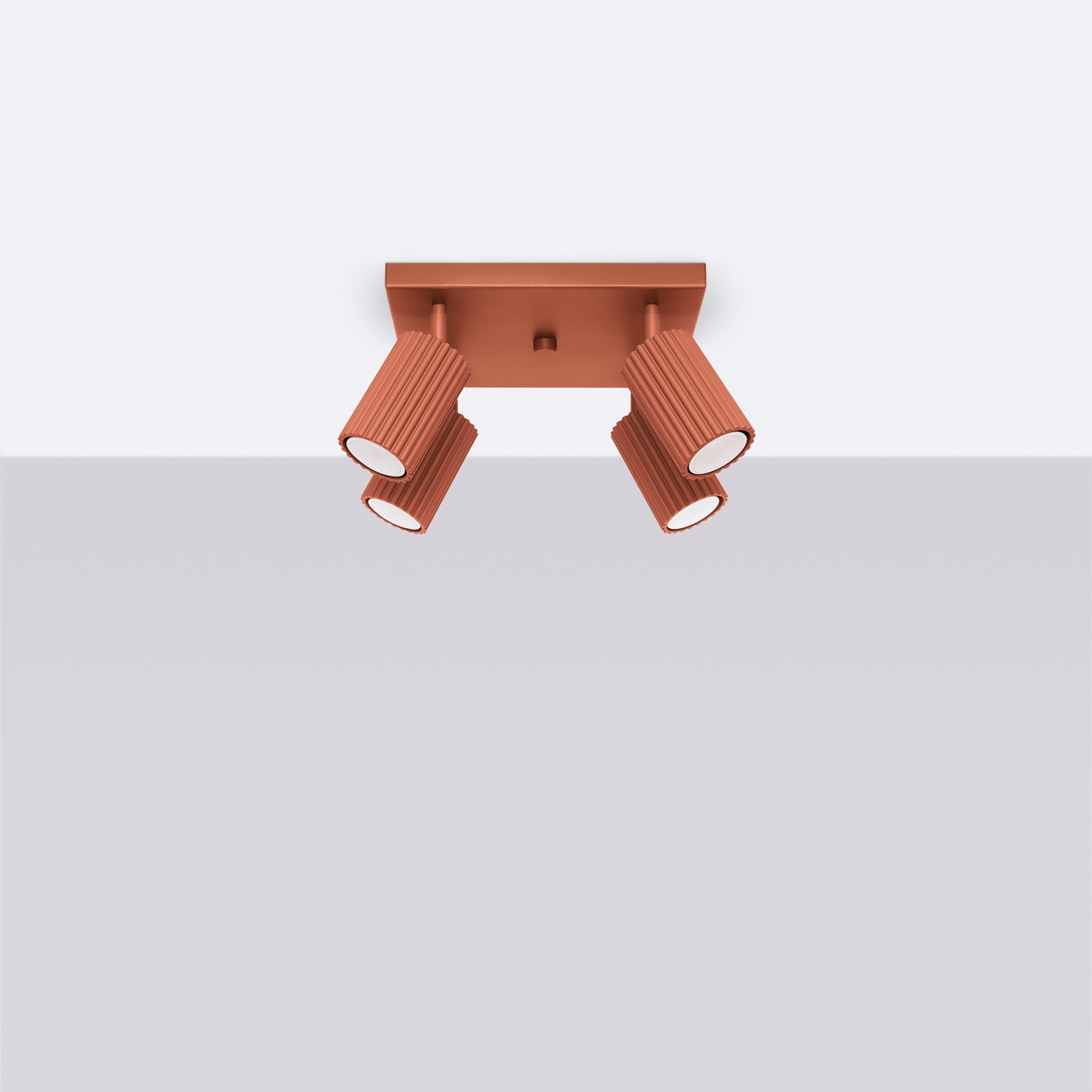 Plafondlamp KARBON 4 rood oker
