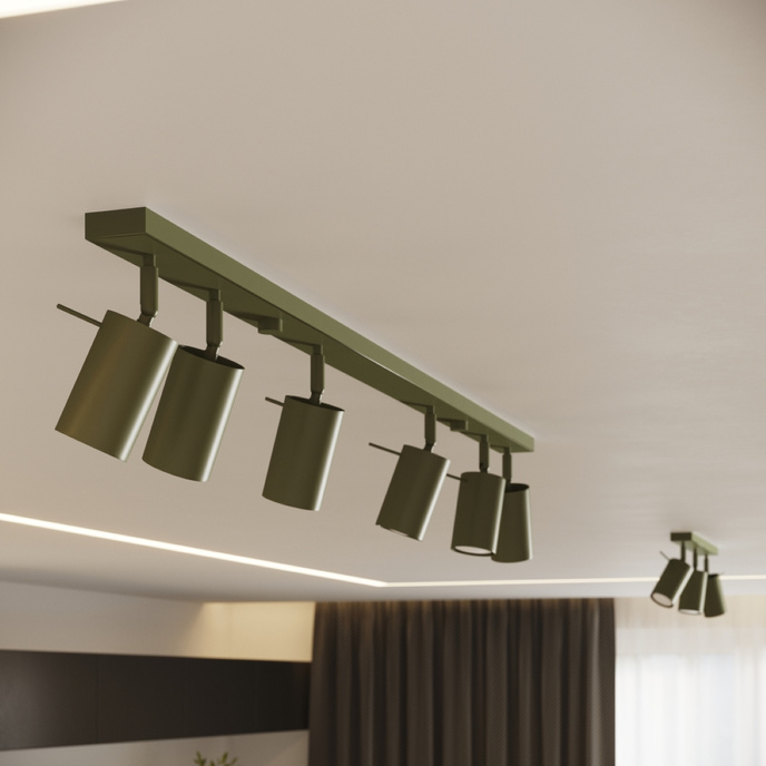 Plafondlamp RING 3L olijfgroen