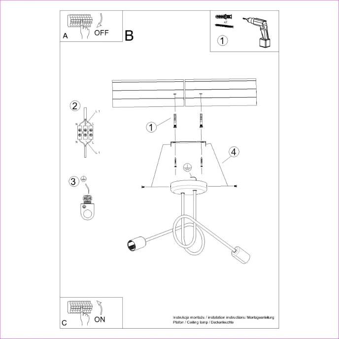 Kroonluchter LOOP 2 wit