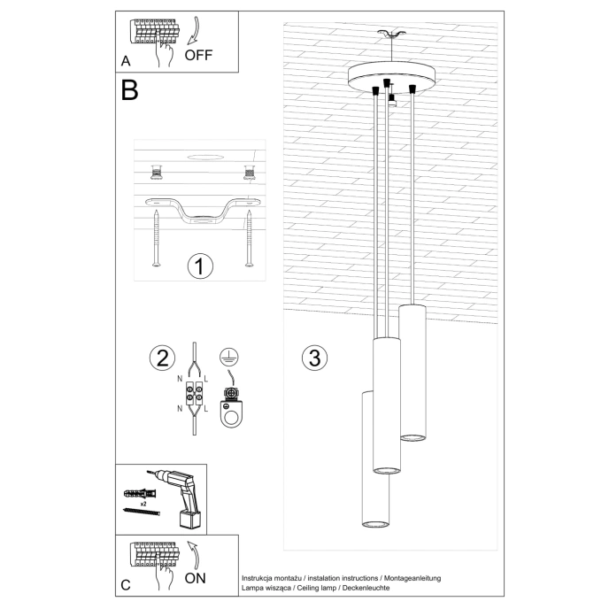 Hanglamp LAGOS 3P olijfgroen