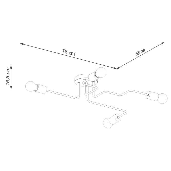 Kroonluchter TIMBO 4 wit