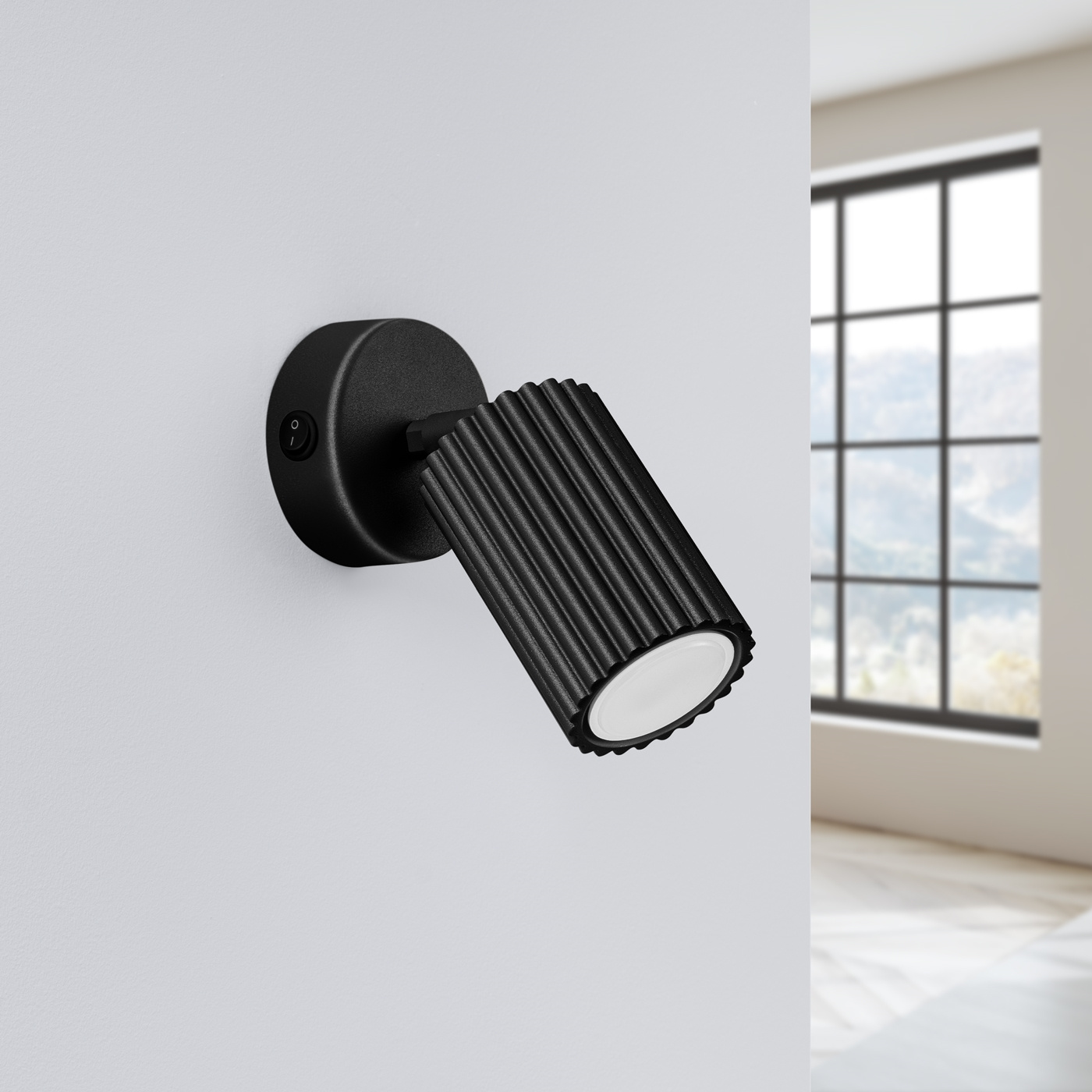Wandlamp KARBON zwart met schakelaar