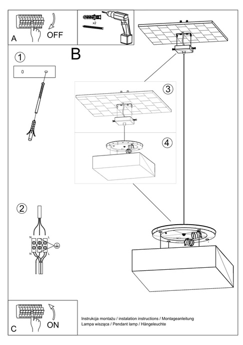Lampa wisząca HORUS 45 czarny