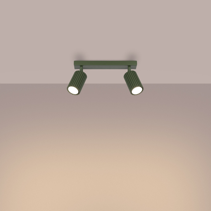 Plafondlamp KARBON 2 olijfgroen