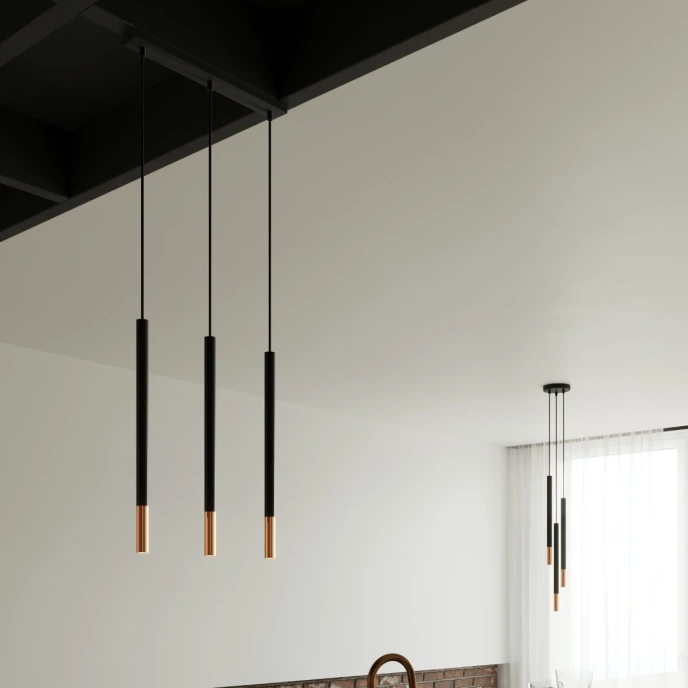 Hanglamp MOZAICA 3P zwart/koper
