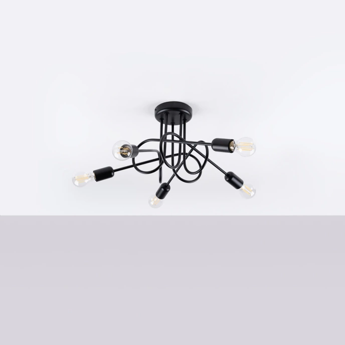 Kroonluchter LOOP 5 zwart