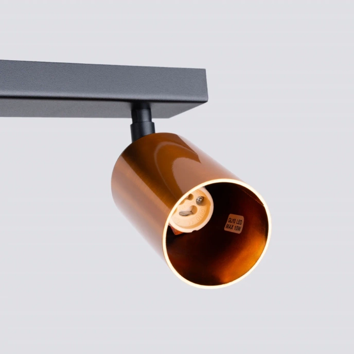 Plafondlamp WINX 6L zwart/cooper