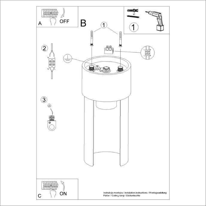 Plafondlamp FLASH wit