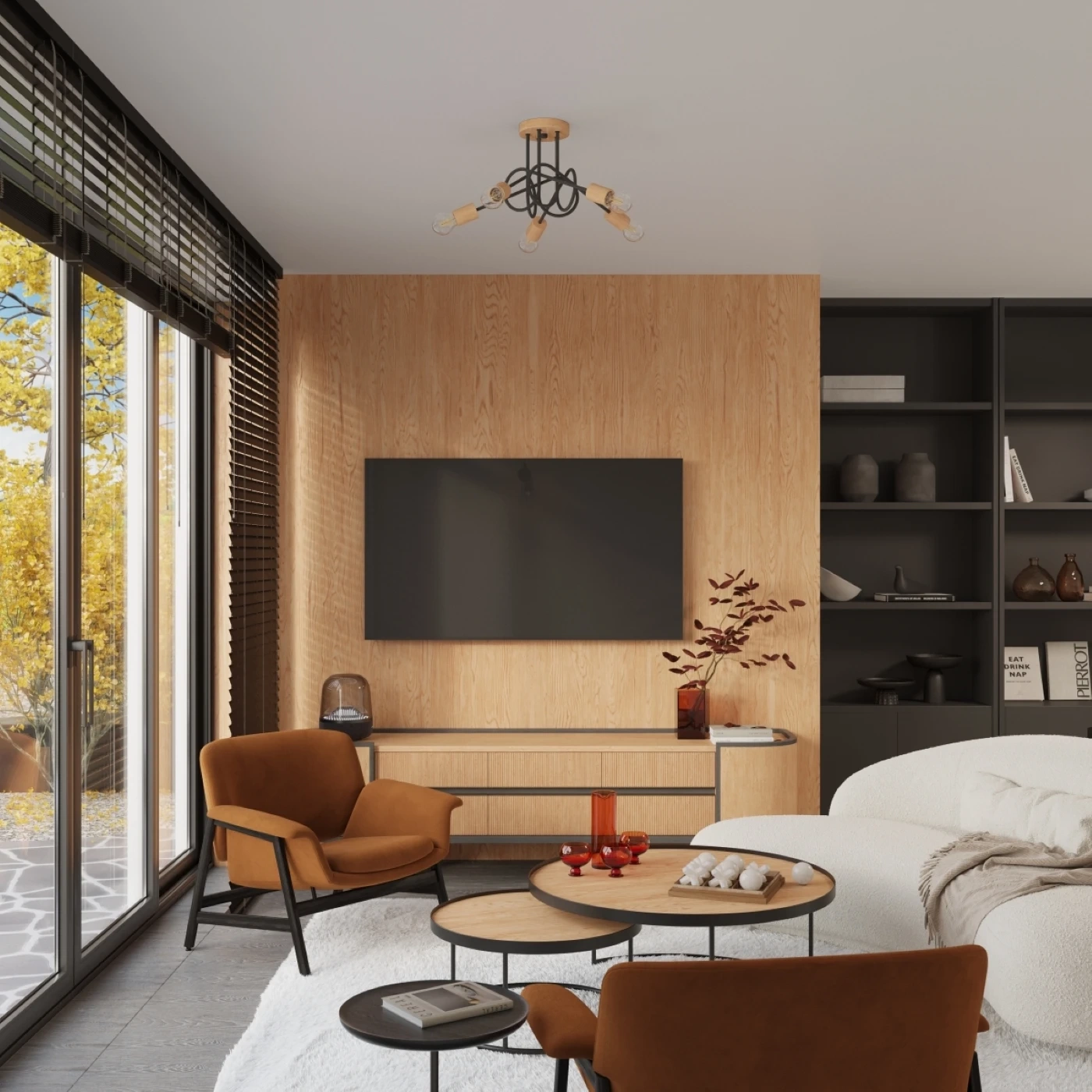 Kroonluchter EMBER 3 zwart