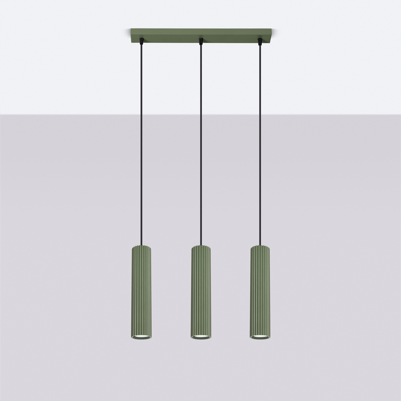 Hanglamp KARBON 3L olijfgroen