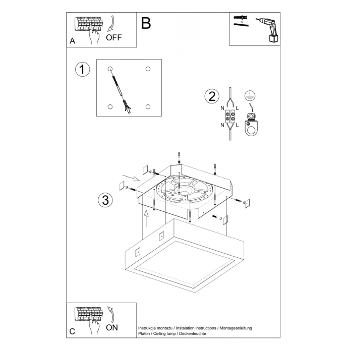 Plafondlamp RIZA beton