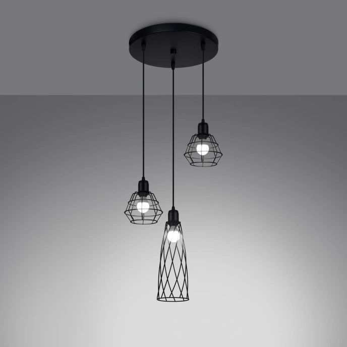 Hanglamp SUBA 3P zwart