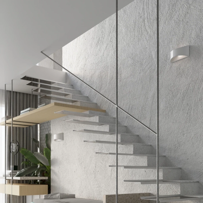 Gelakte wandlamp VIXEN wit glans