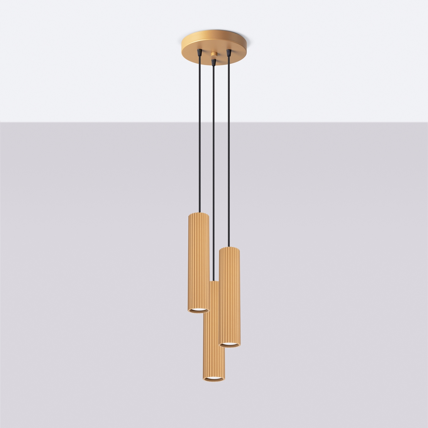 Hanglamp KARBON 3P goud