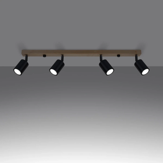 Plafondlamp VERDO 4 zwart