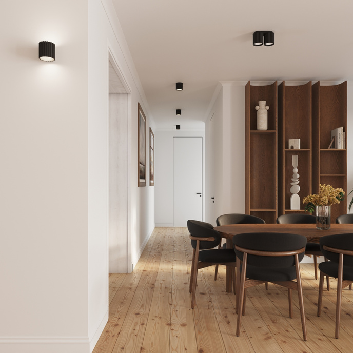 Plafondlamp AURA 1 zwart GU10