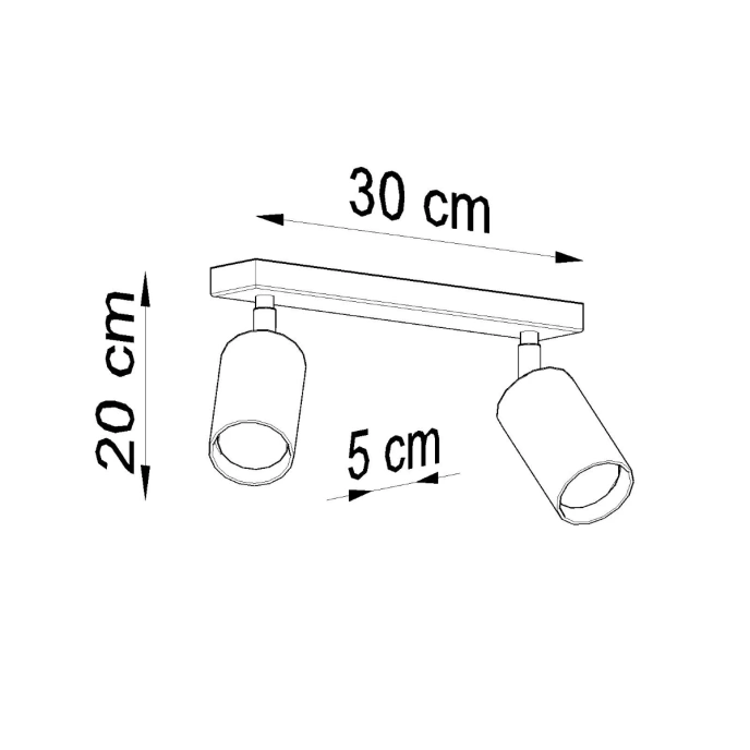 Plafondlamp BERG 2 naturel hout