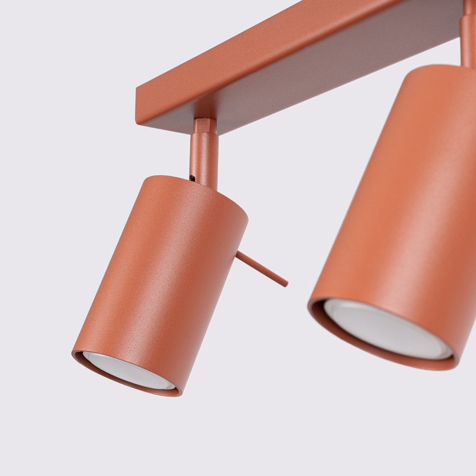 Plafondlamp RING 6L rood ochra