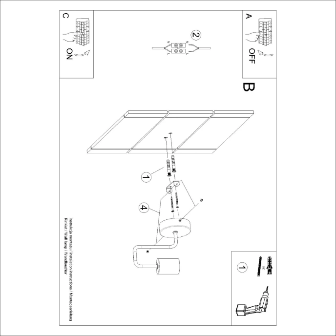 Wandlamp TIMBO zwart
