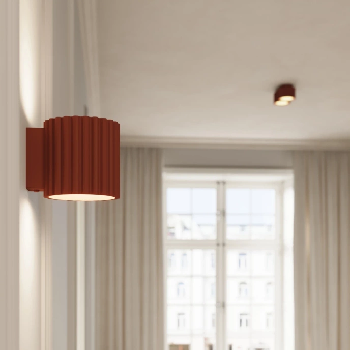 Plafondlamp AURA 2 rood ochra Gx53