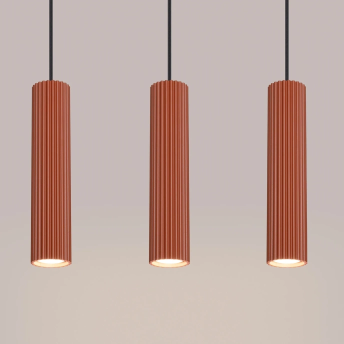 Hanglamp KARBON 3L rood oker