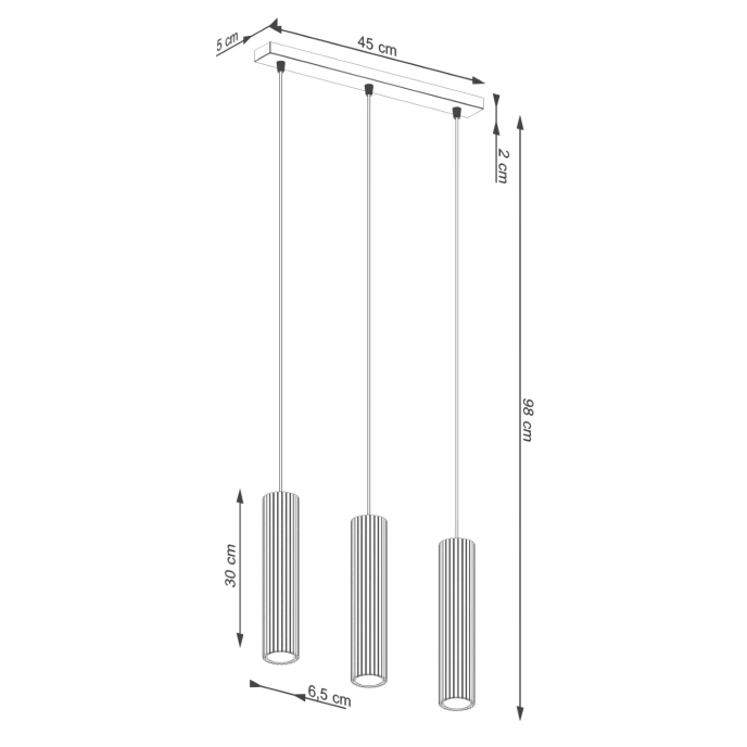 Hanglamp KARBON 3L zwart