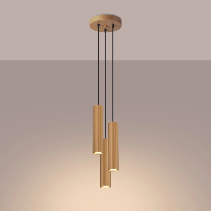Hanglamp KARBON 3P goud