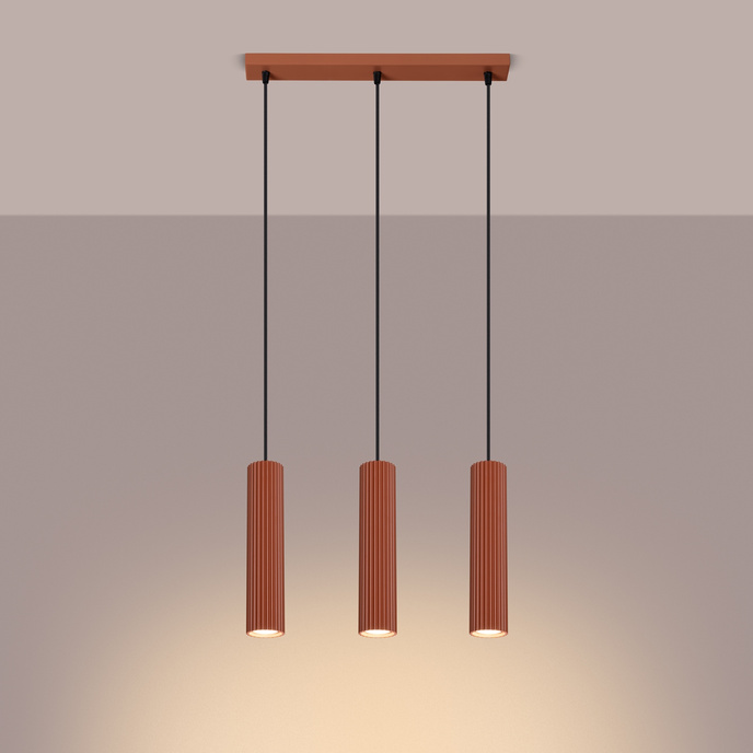 Hanglamp KARBON 3L rood oker