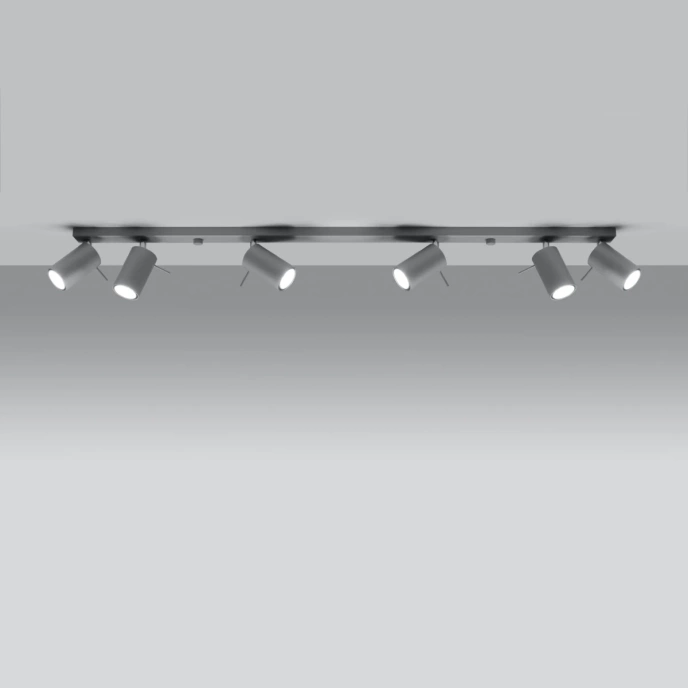 Plafondlamp RING 6L grijs
