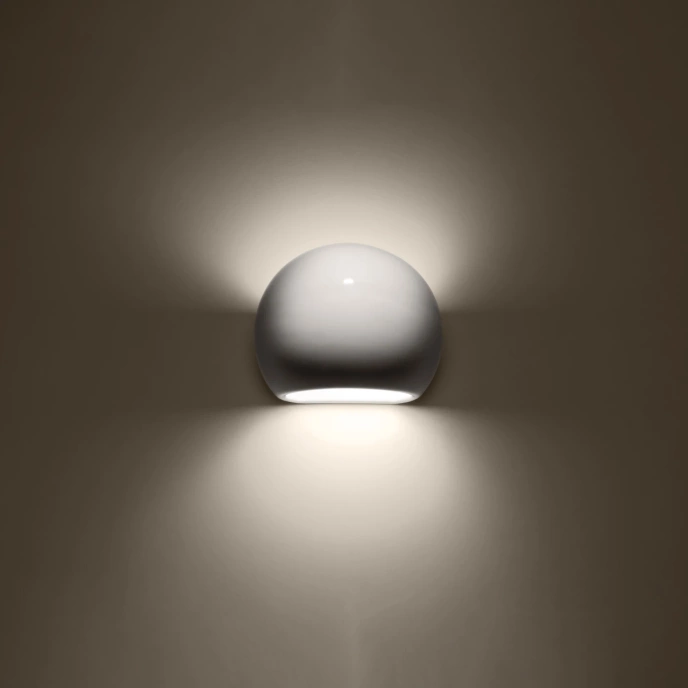 Gelakte wandlamp GLOBE wit glans