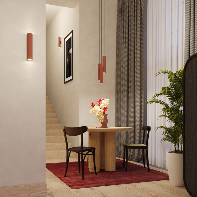 Hanglamp LAGOS 3L rood oker