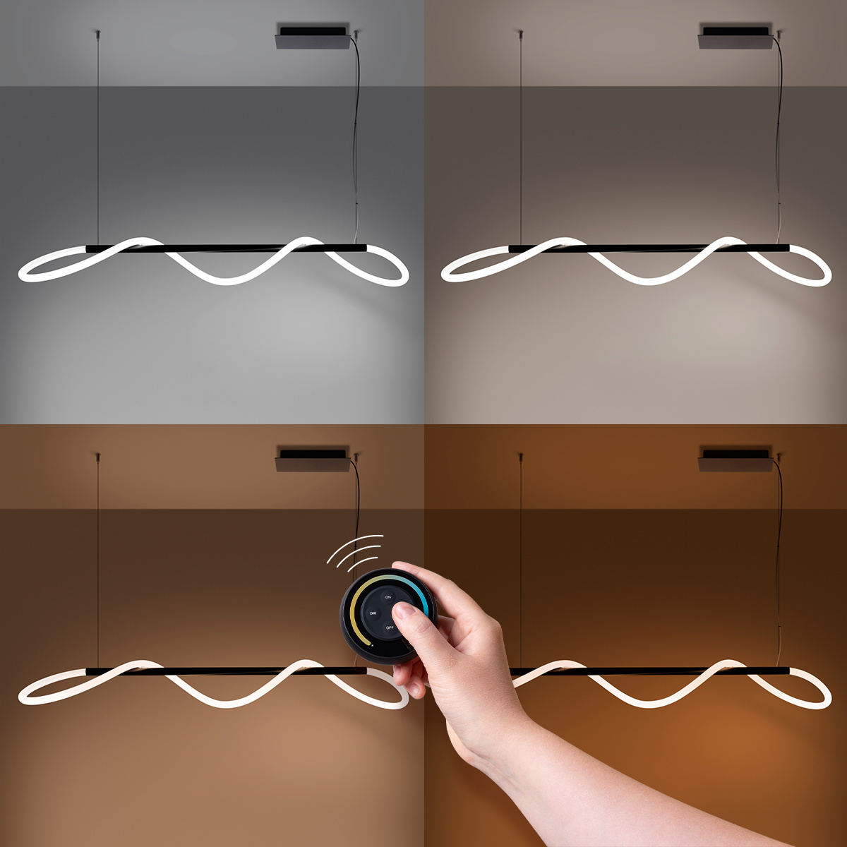Hanglamp GALAKSE 148 zwart LED 2700-6500K