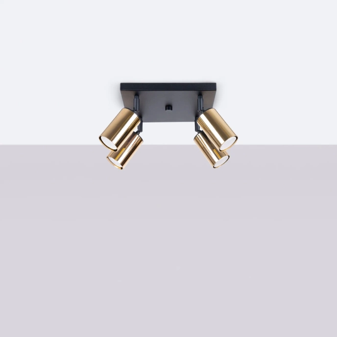 Plafondlamp WINX 4 zwart/goud