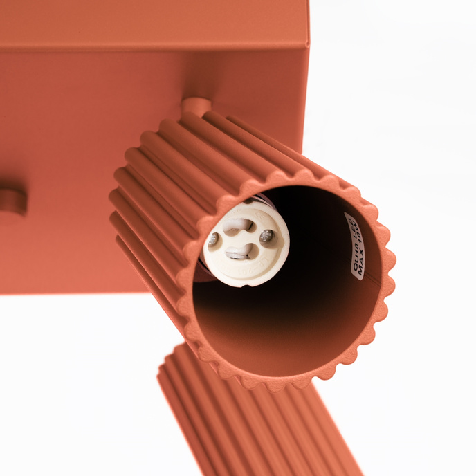 Plafondlamp KARBON 4 rood oker