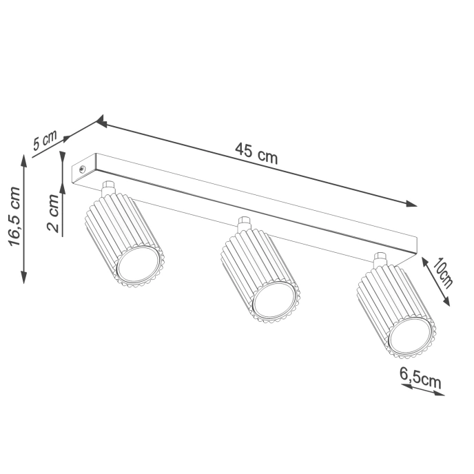Plafondlamp KARBON 3L taupe