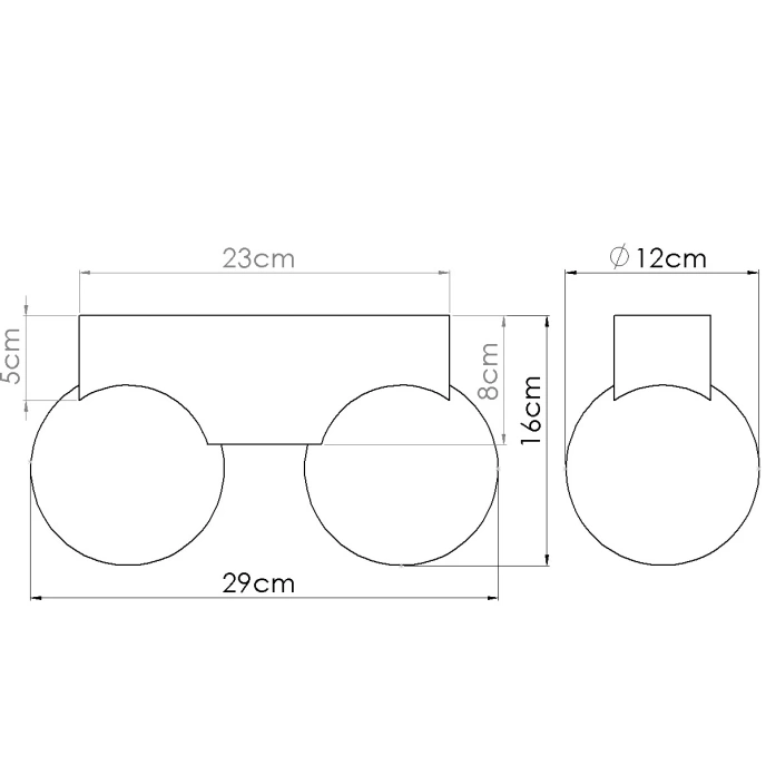 Plafondlamp BULBO 2 naturel hout