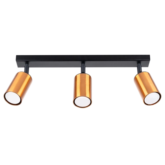 Plafondlamp WINX 3 zwart/cooper