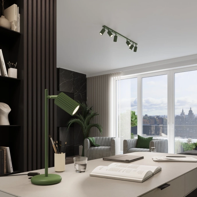 Hanglamp KARBON 3L olijfgroen