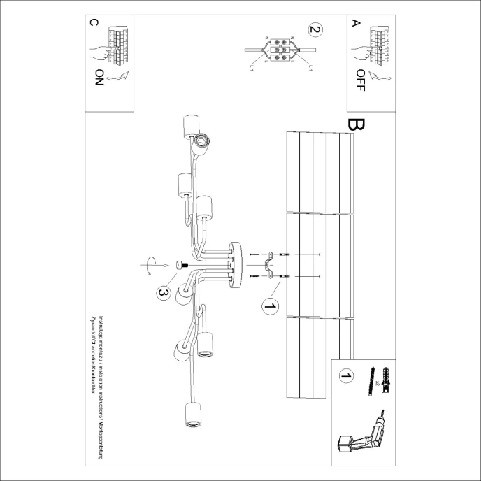 Kroonluchter TIMBO 8 wit