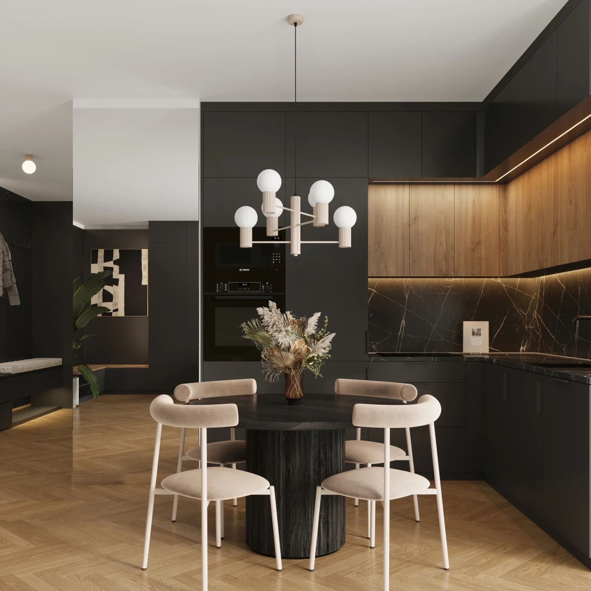 Kroonluchter HALO 6 taupe