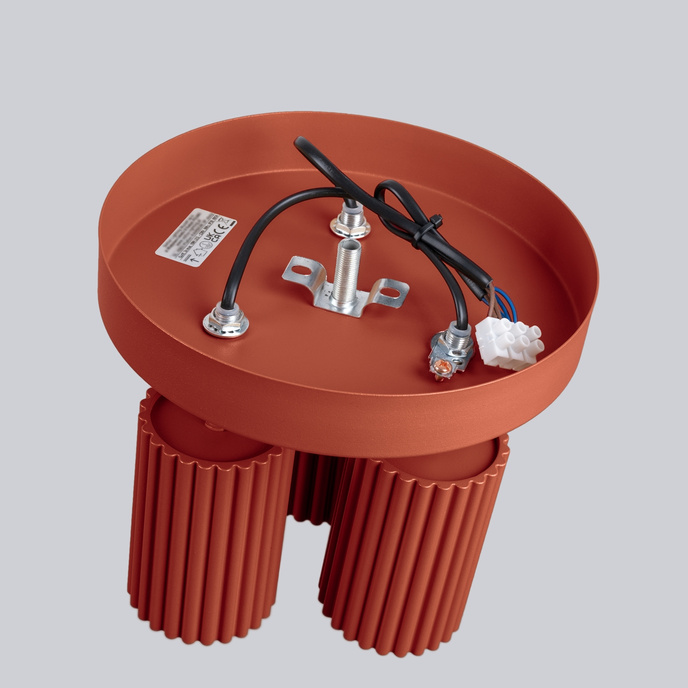 Plafondlamp KARBON 3P rood oker