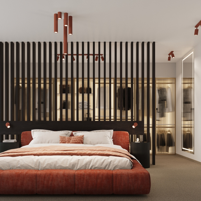 Plafondlamp KARBON 40 rood oker