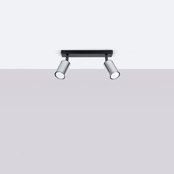 Plafondlamp WINX 2 zwart/chroom