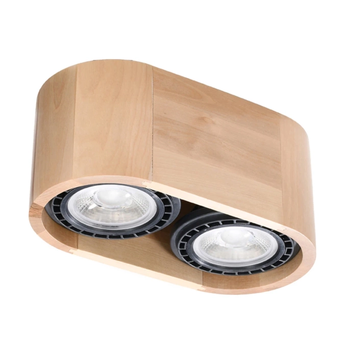 Plafondlamp BASIC 2 naturel hout