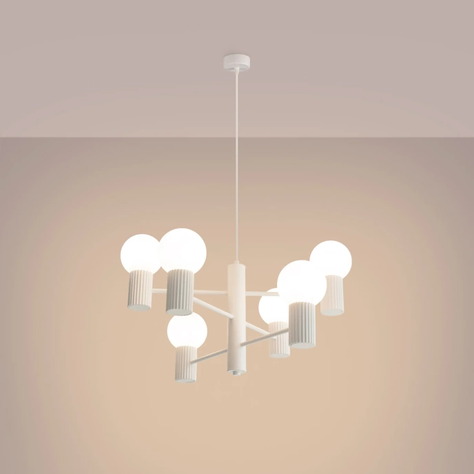 Kroonluchter HALO 6 wit